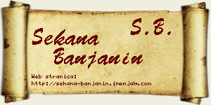 Sekana Banjanin vizit kartica